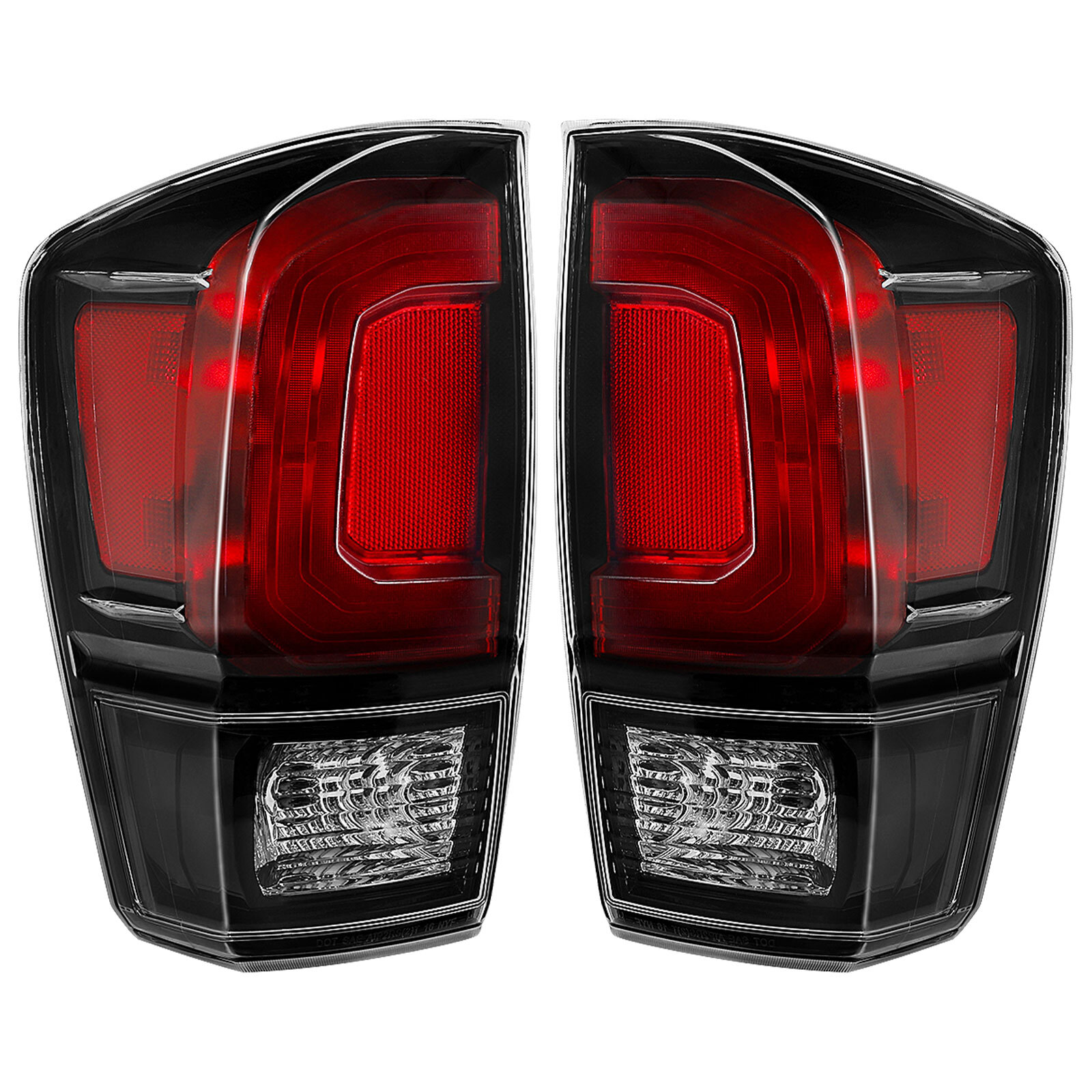 Black Bezel Tail Lights For 2016-2021 Toyota Tacoma Left and Right Side