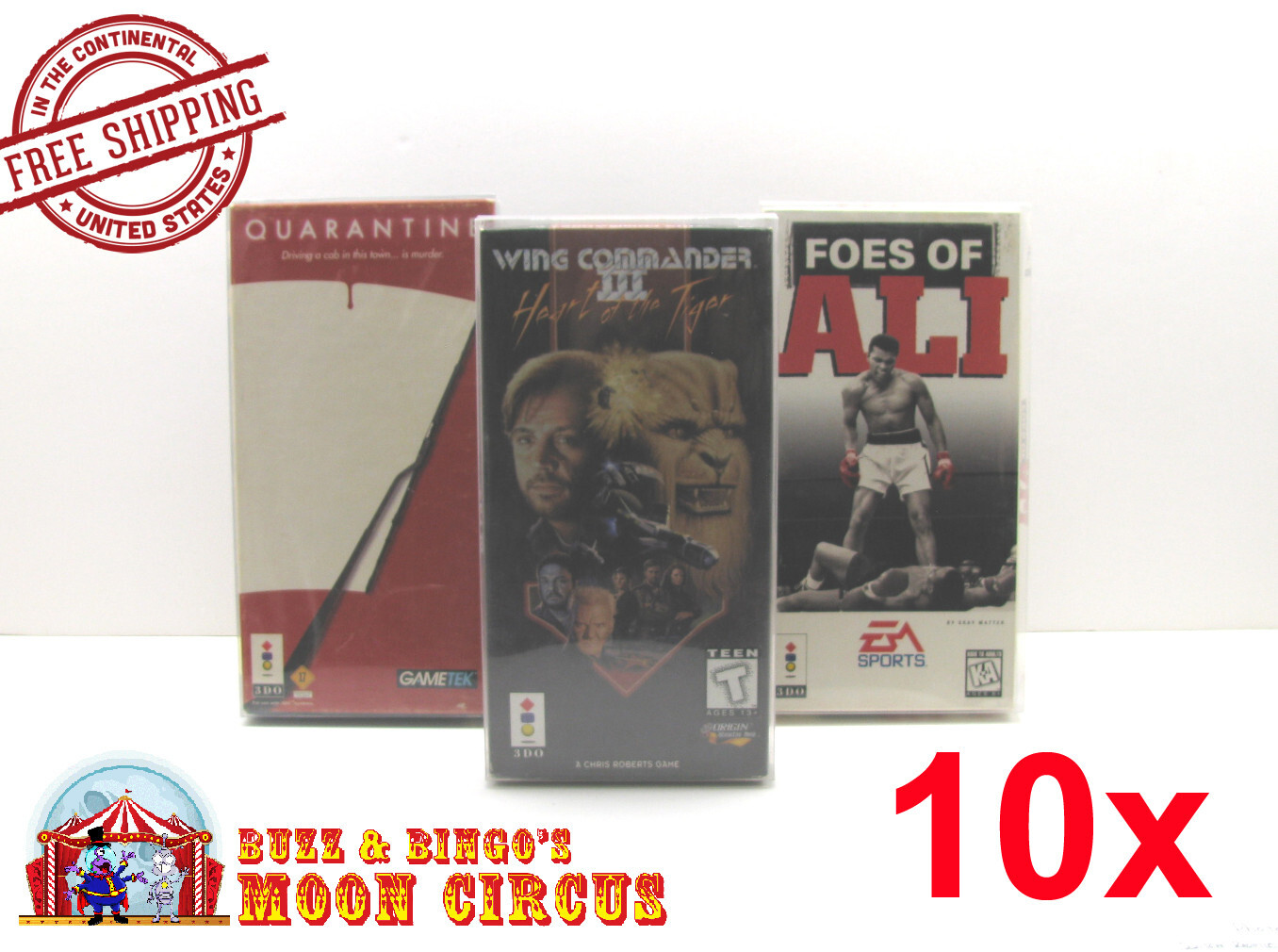 10x PANASONIC 3DO CIB CARDBOARD GAME BOX (SIZE B)-CLEAR PROTECTIVE BOX PROTECTOR
