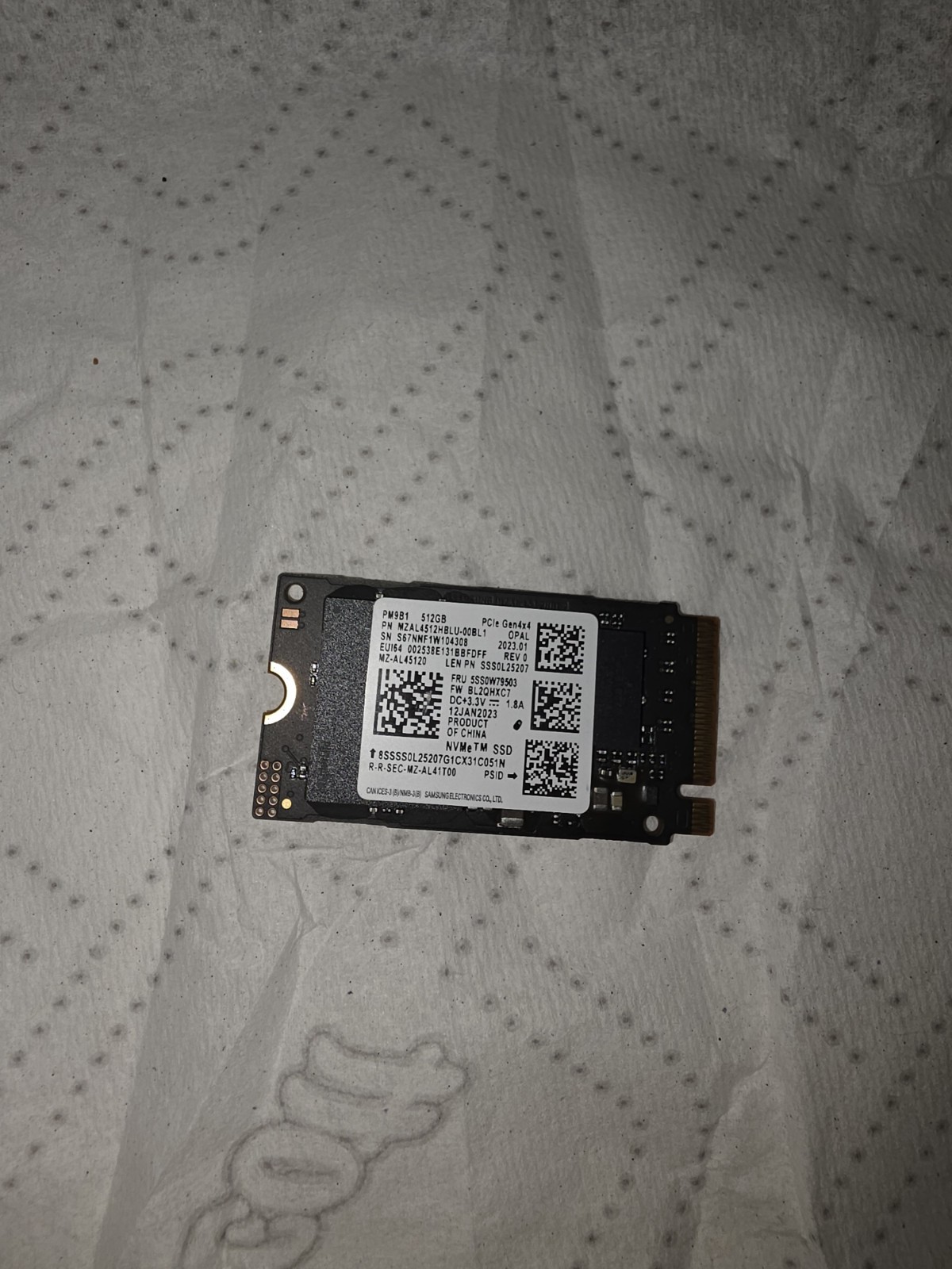 MZAL4512HBLU-00BL1 SAMSUNG SSD 512GB M.2 2242 PCIE4X4 NVME