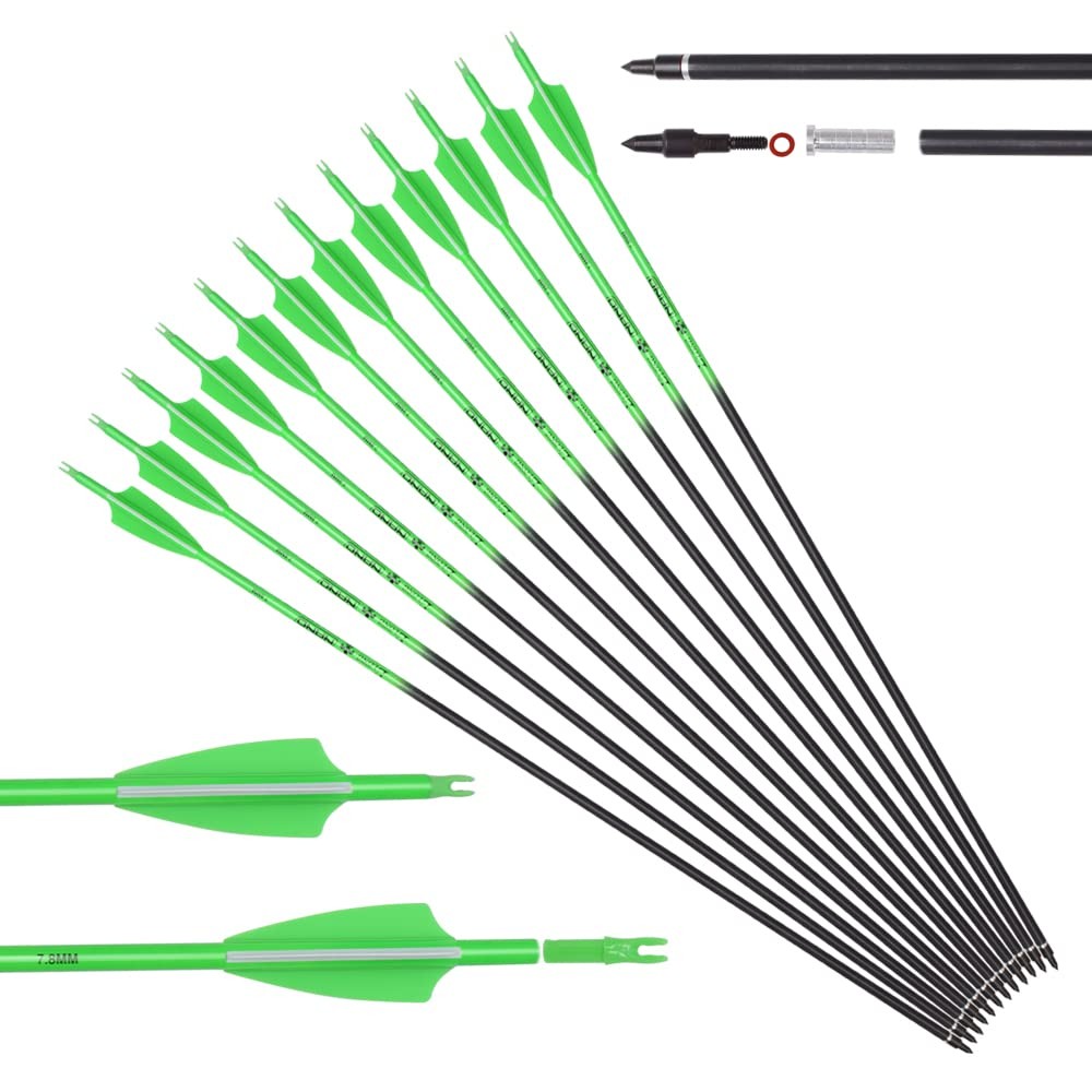 Hunter Ian Archery Carbon Arrows 28 Inch Targeting Practice 28 inch green