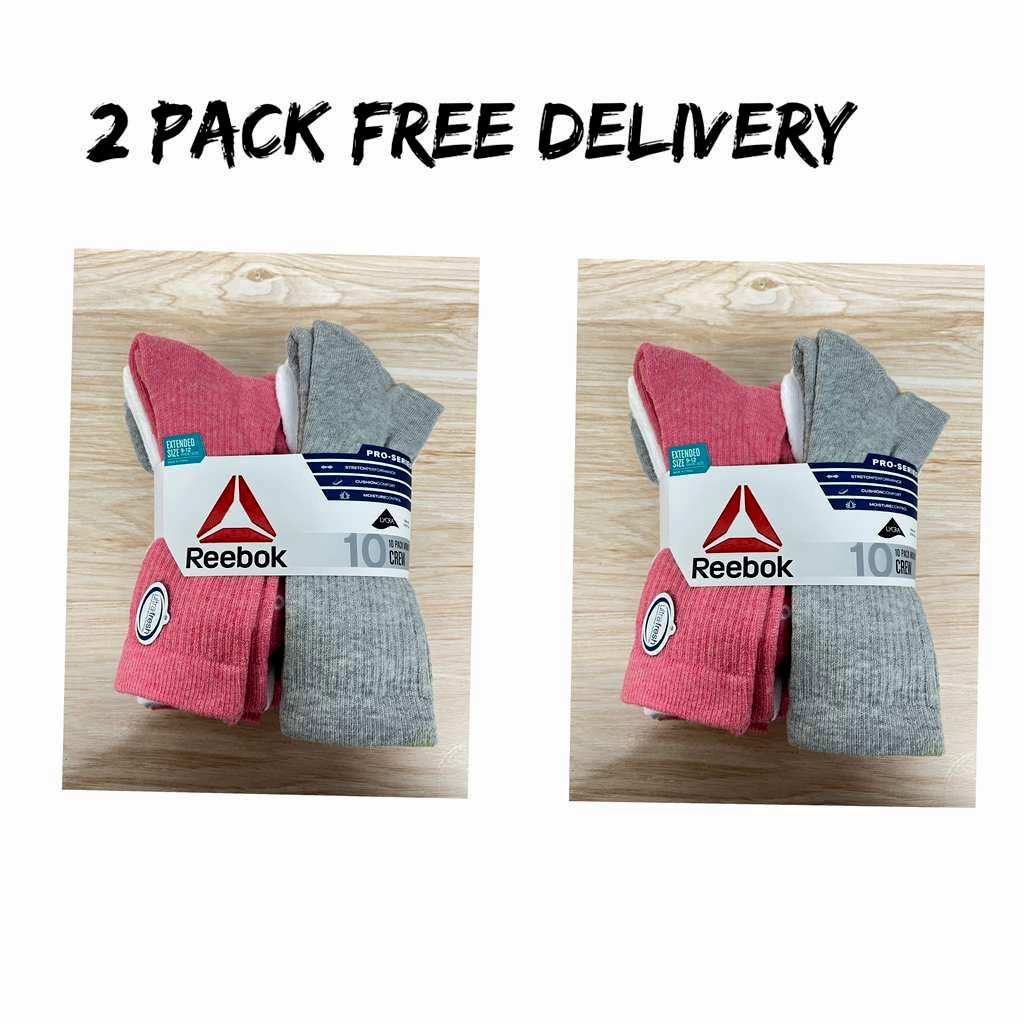 2 (10 pack) Reebok  winter Women Socks Crew  9-12  Pro-Series free ship