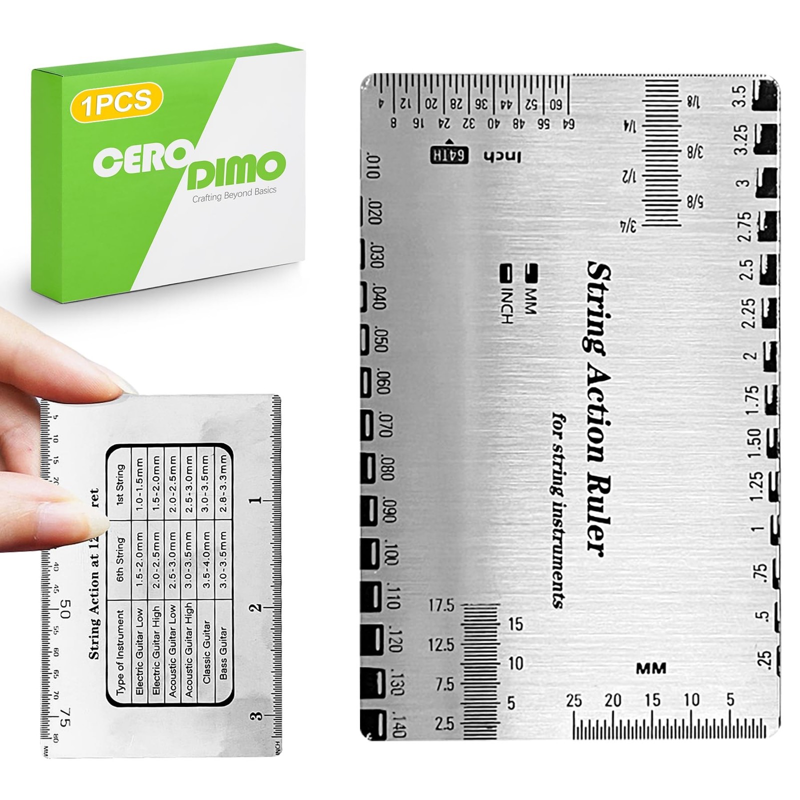 Guitar String Height Gauge Ruler, String Action Gauge Ruler, Setup Tools for ...