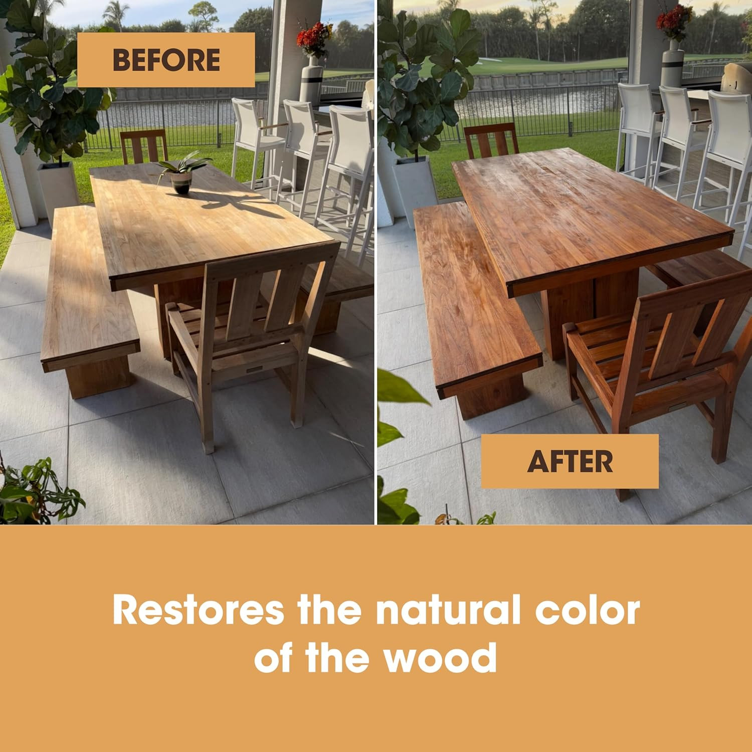 Teak Oil | Wood Oil Protects & Cleans Outdoor & Indoor Furniture, Boats, Shower