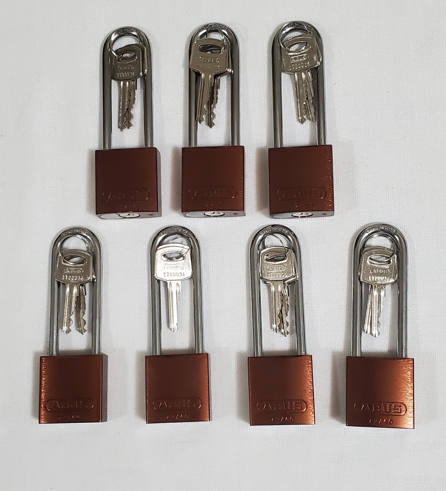 Lot of 7 Abus Lock 72/40HB75 Aluminum Safety Lockout Padlock Keyed Alike
