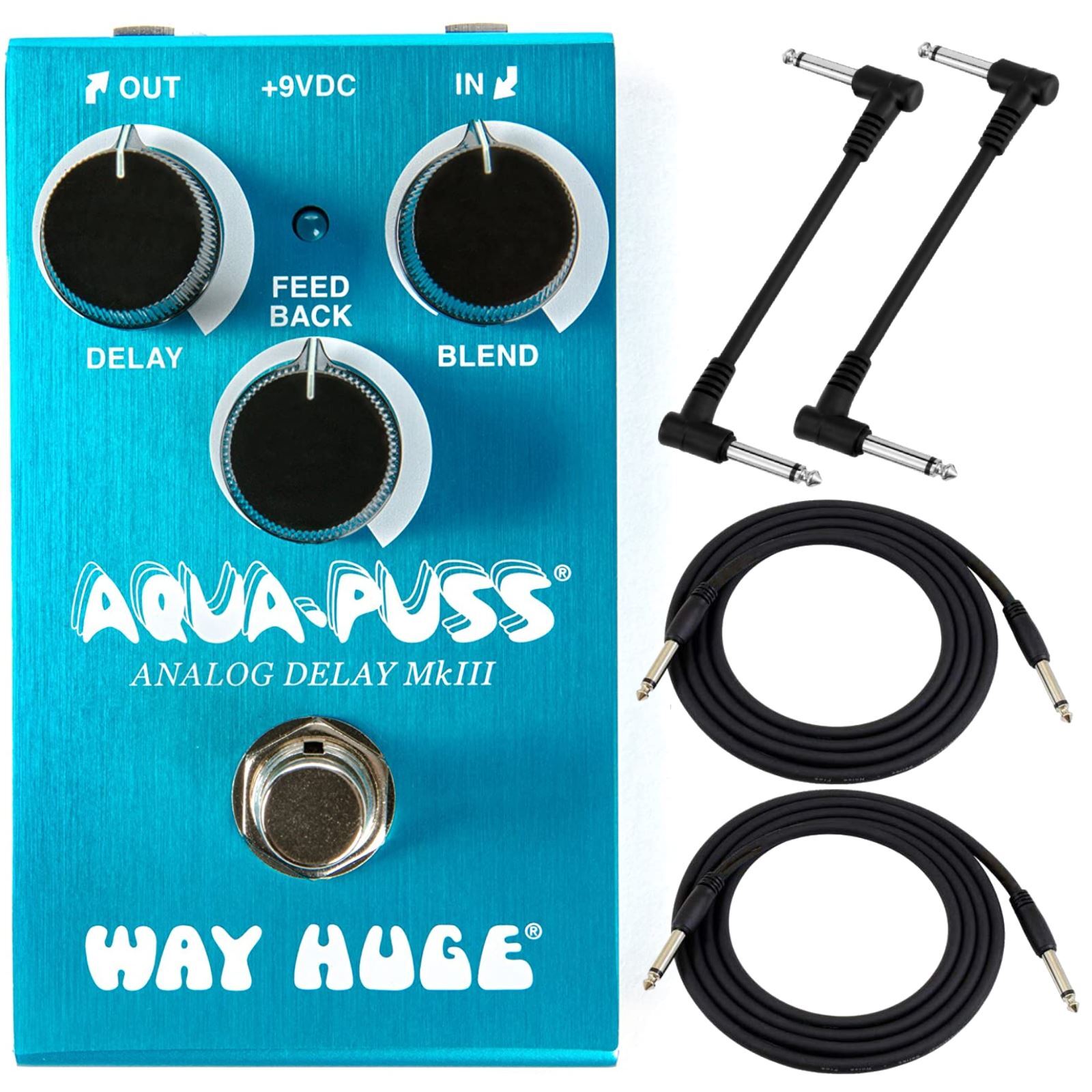Way Huge WM71 Mini Aqua Puss Mklll Analog Delay Guitar Effects Pedal with Cables