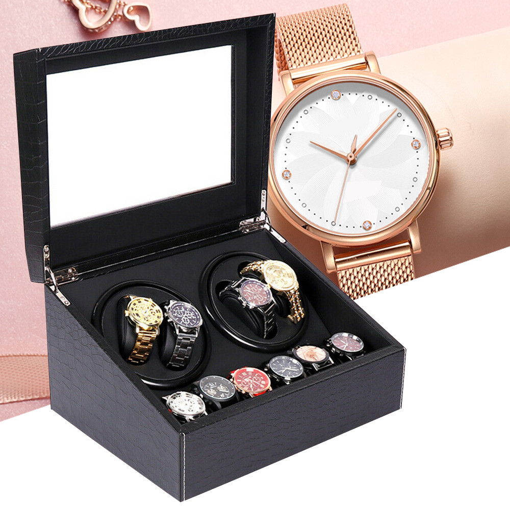 4+6 Automatic Rotation Watch Winders Display Box Storage Case Organizer Silent