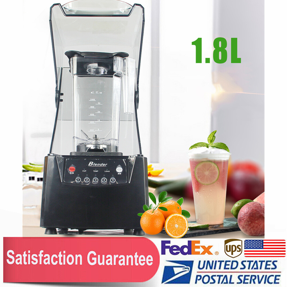 2600W Heavy-duty Commercial Blender With Shield Quiet Sound Enclosure 1.8L 110V
