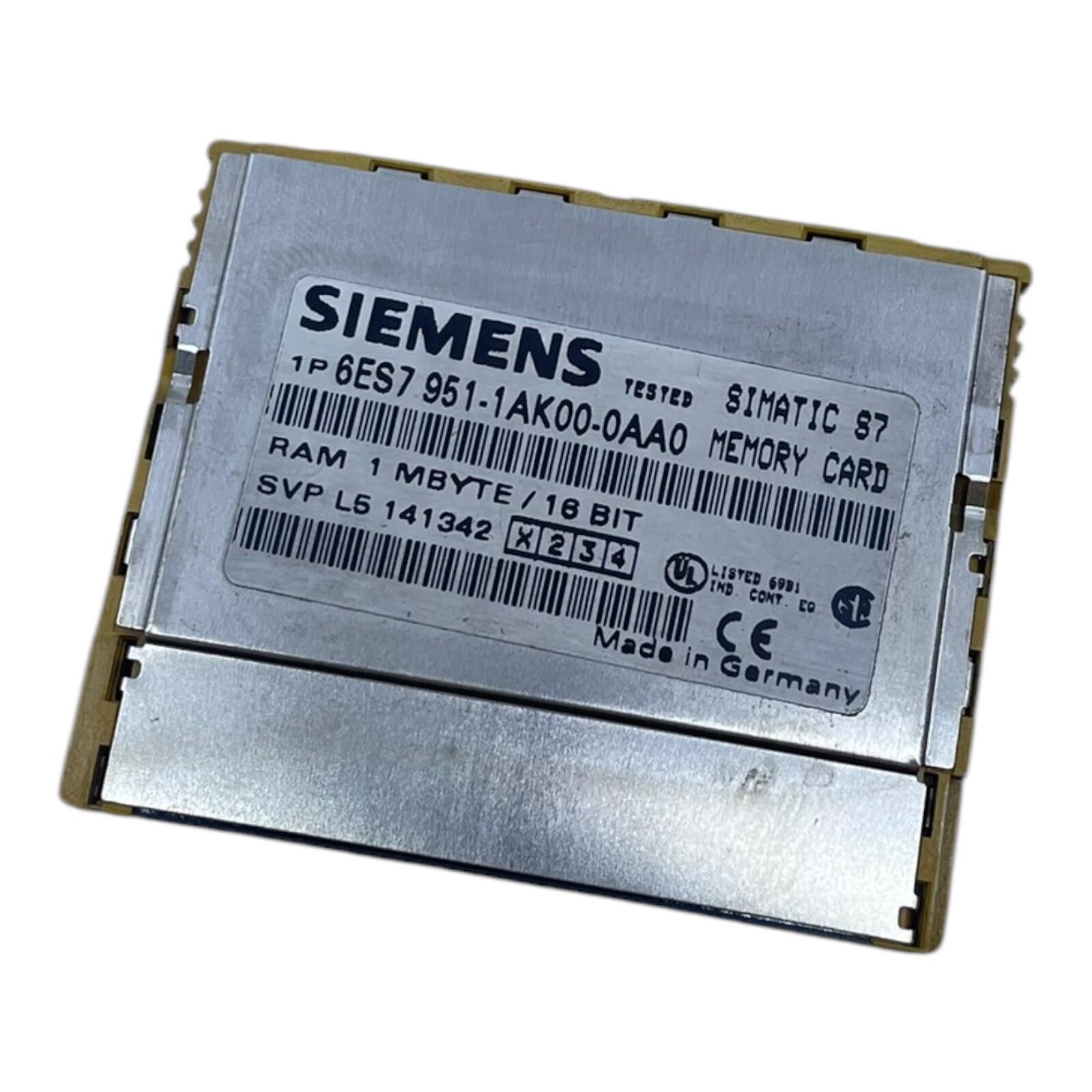 Siemens Memory Card MMC 64KB For S7-300/400 CPU 6ES7951-1AK00-0AA0 - Industry
