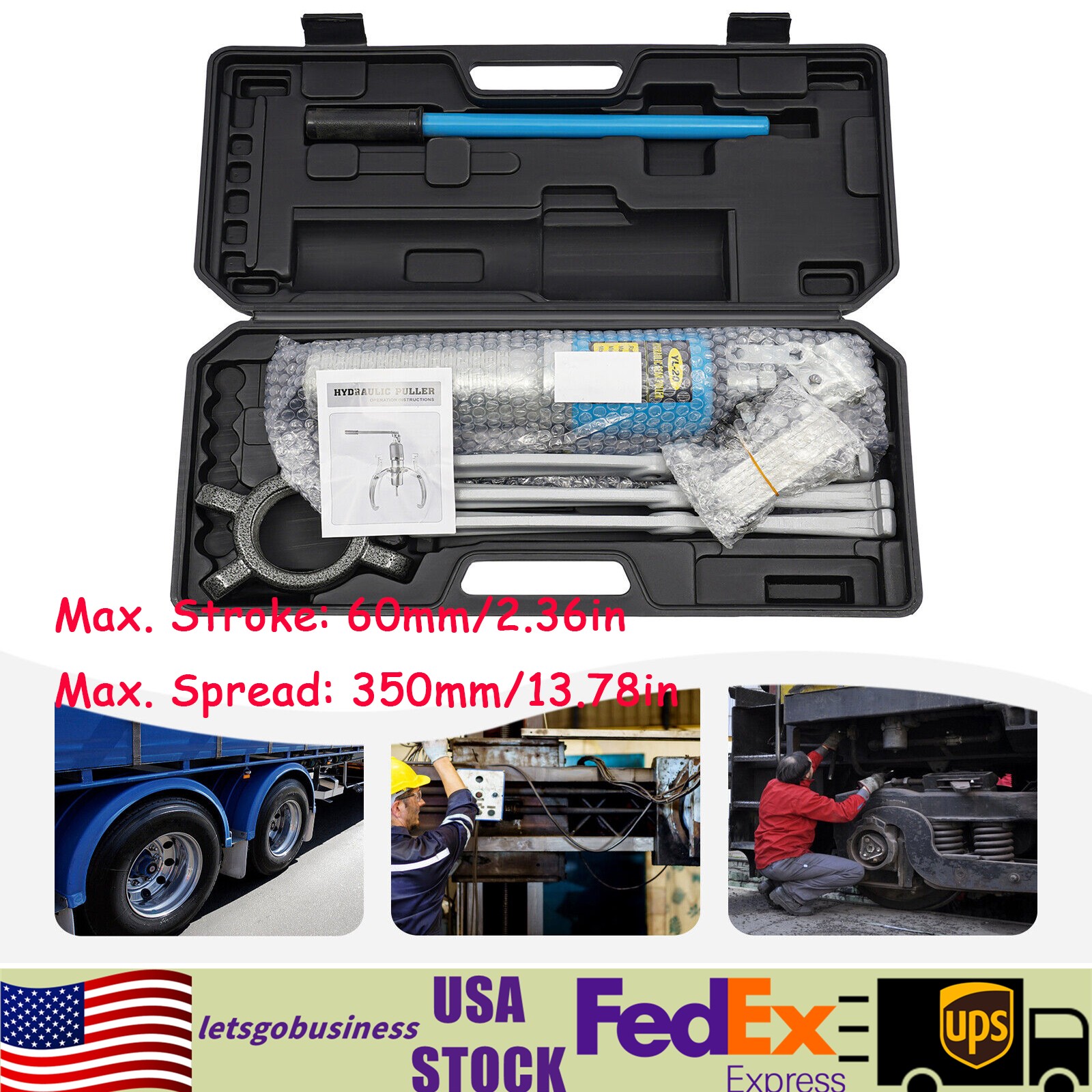 3 Jaws Or 2 Jaws 20T Hydraulic Gear Puller Set Wheel Bearing Pulling Separator