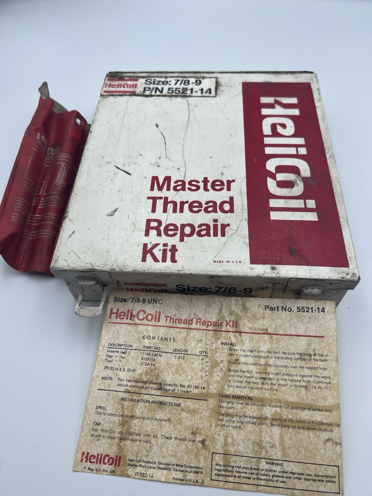 Heli-Coil Master Thread Repair Kit, size 7/8-9 UNC, part number 5521-14