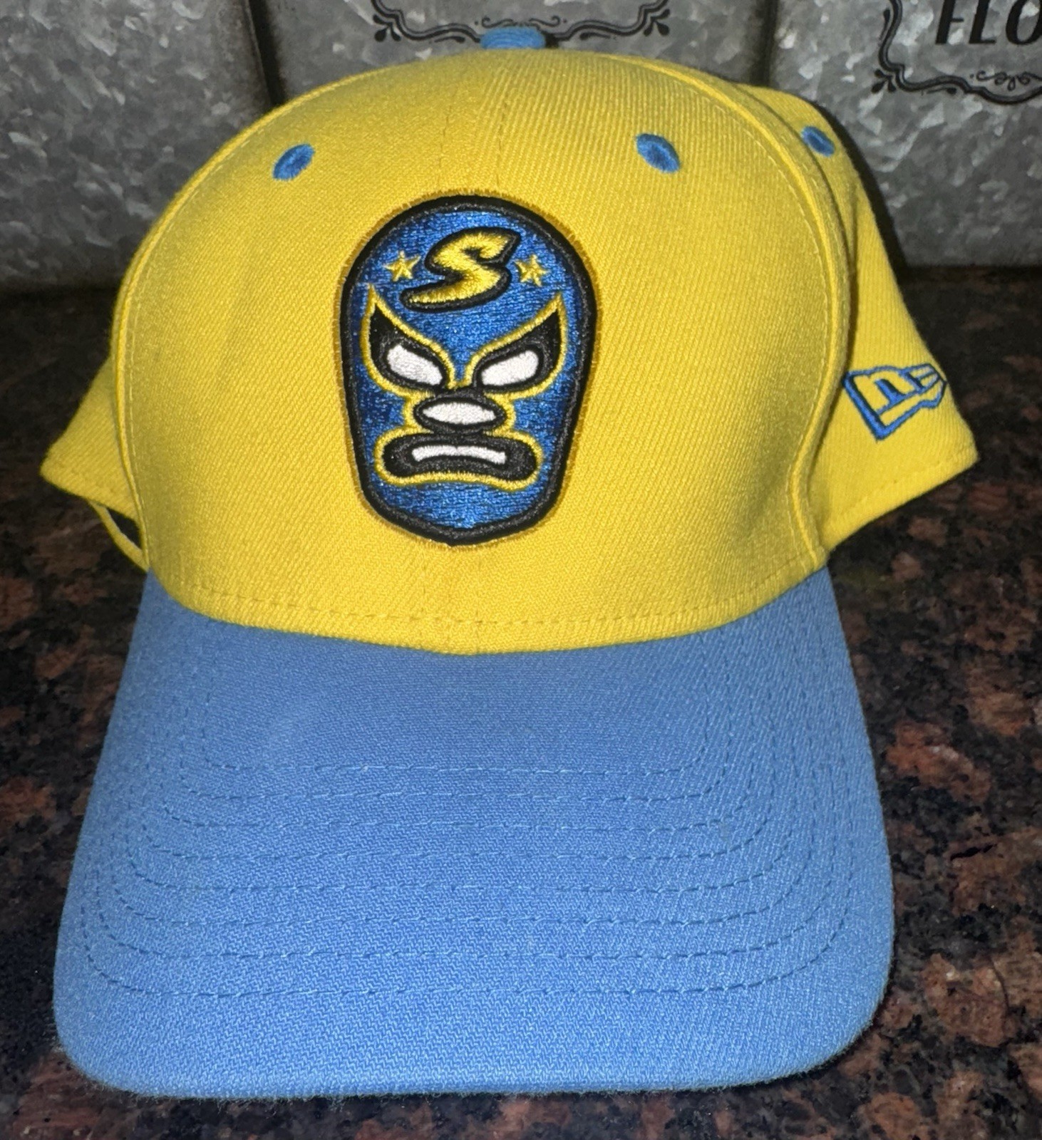 Men's New Era Yellow/Blue De Sacramento Dorados 39Thirty Fitted S/M