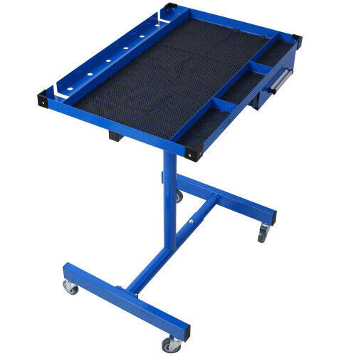 Heavy Duty Adjustable Work Table Bench With Drawer 220 lbs Rolling Tool Cart
