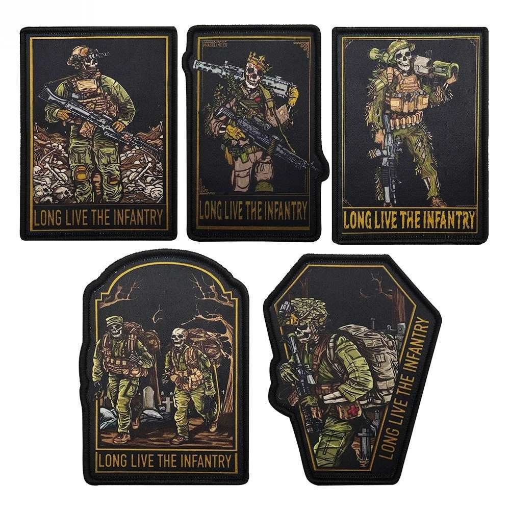 5Pcs Ukrainian Soldiers Banner "Long Live The Infantry" Army Tactical Hook Patch