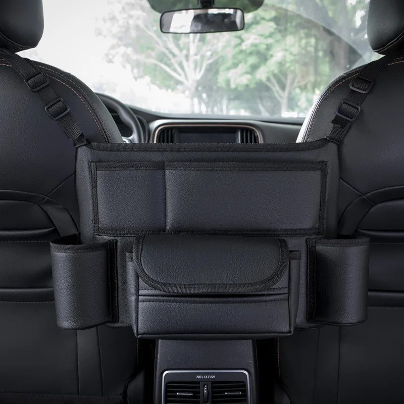 Leather Car Seat Storage Bag Organizer Handbag Holder Between Seats