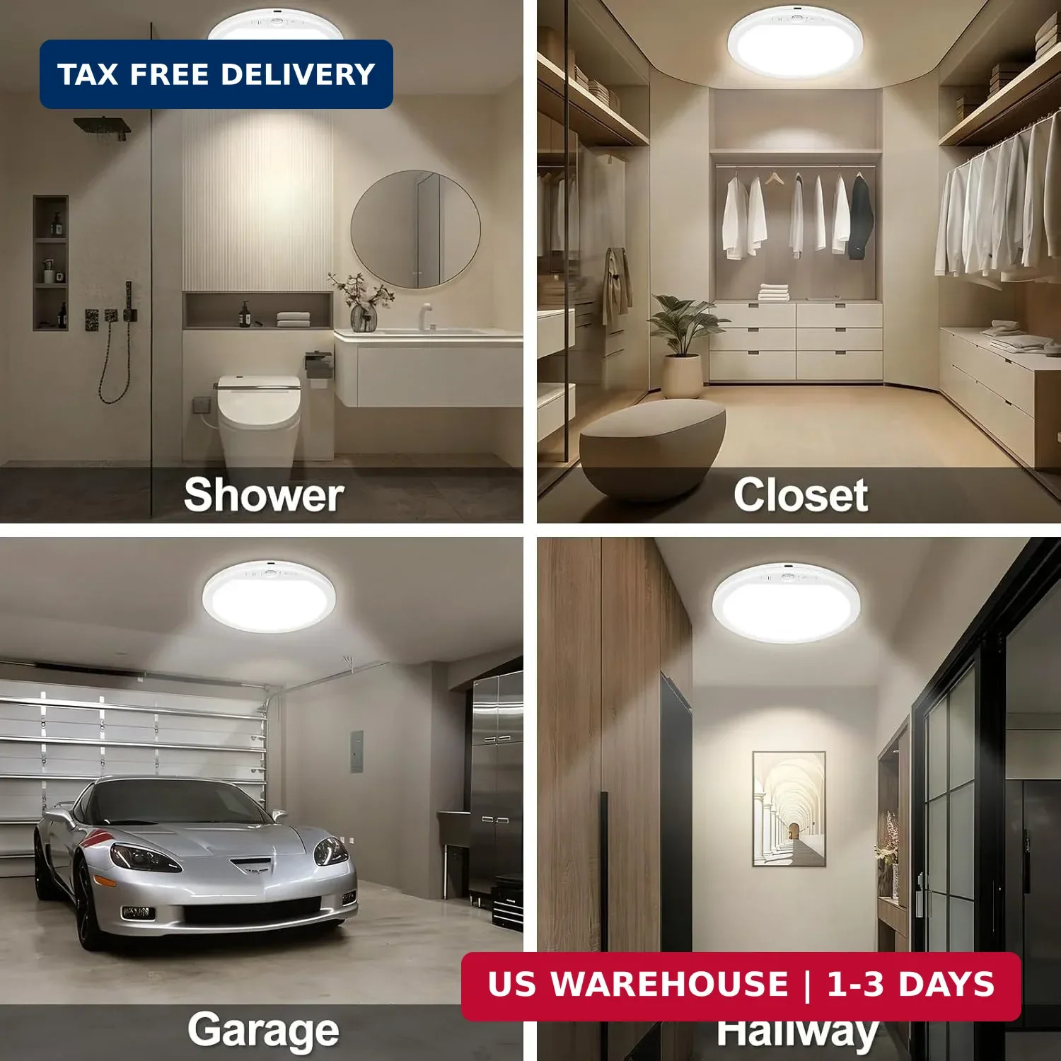 OSIDEN Rechargeable Motion Sensor Ceiling Light with Remote | Wireless Magnetic