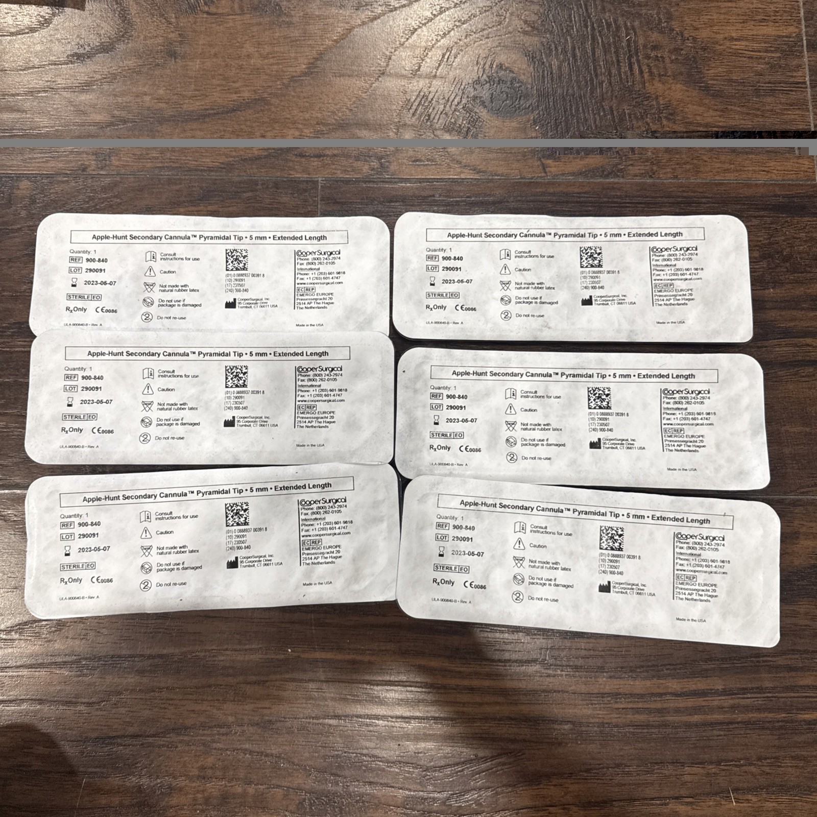 COOPER SURGICAL 900-840 Apple-Hunt Cannula Lot Of 6