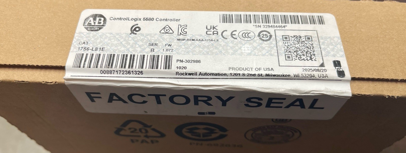 NEW PLC 1756-L81E ControlLogix 5580 Controller Processor 1756L81E