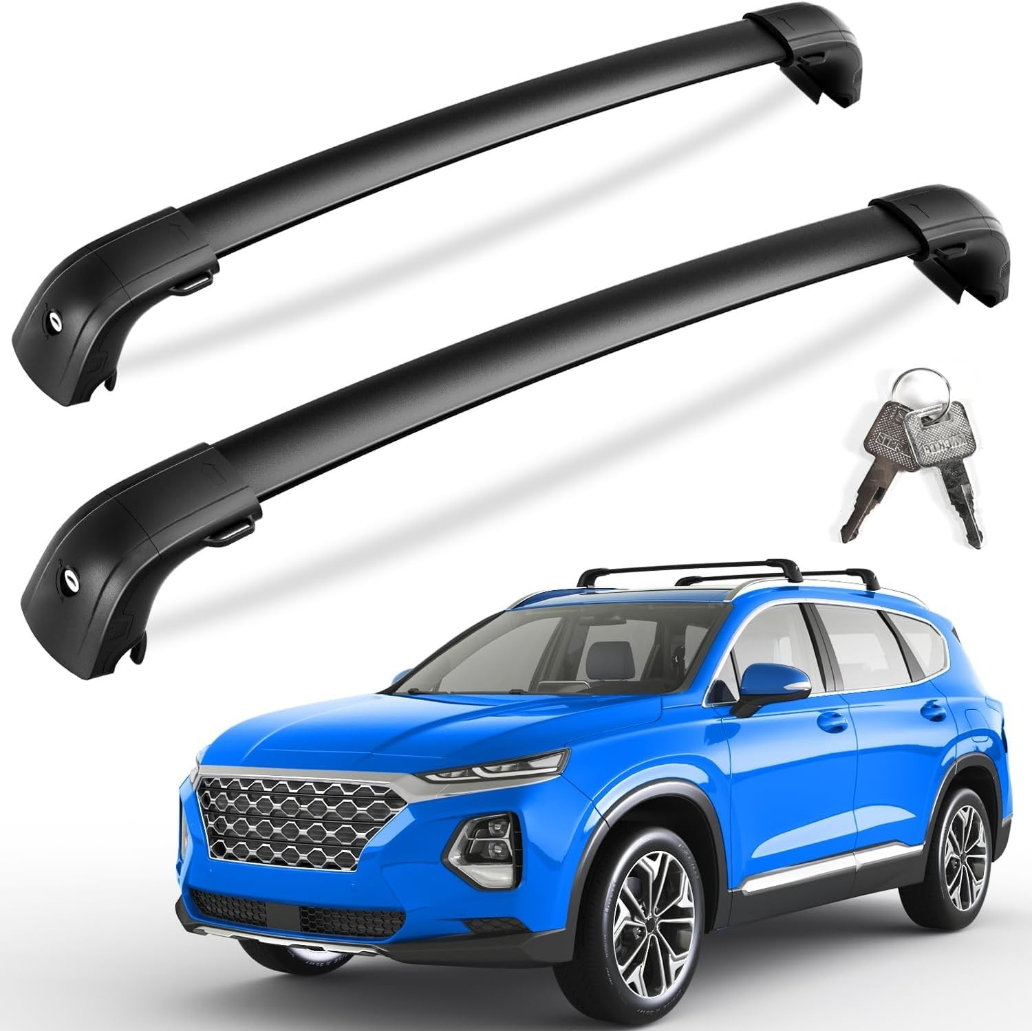 NEW 300LB!! Heavy DutyRoof Rack Cross Bars Compatible Hyundai Santa Fe 2019-2023