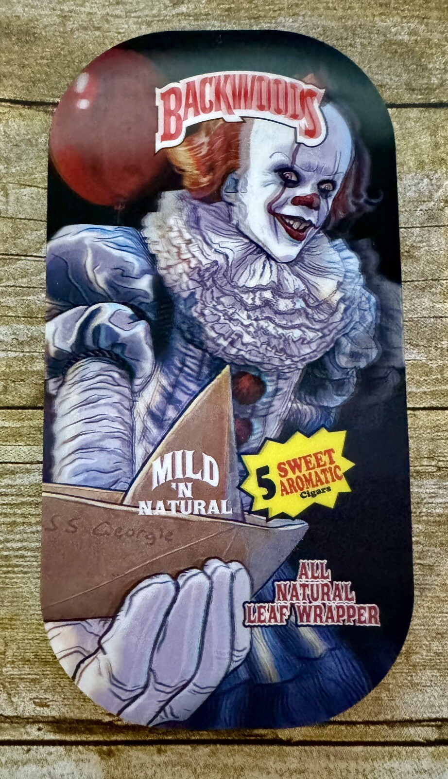 Pennywise Custom 8”x4” Rolling Tray Backwoods W/ Holographic Magnetic Lid New IT