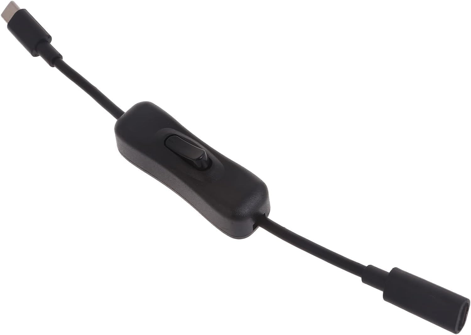 "Black USB C Extension Cable with Inline On/Off Switch – 4 Power Switch Cables"