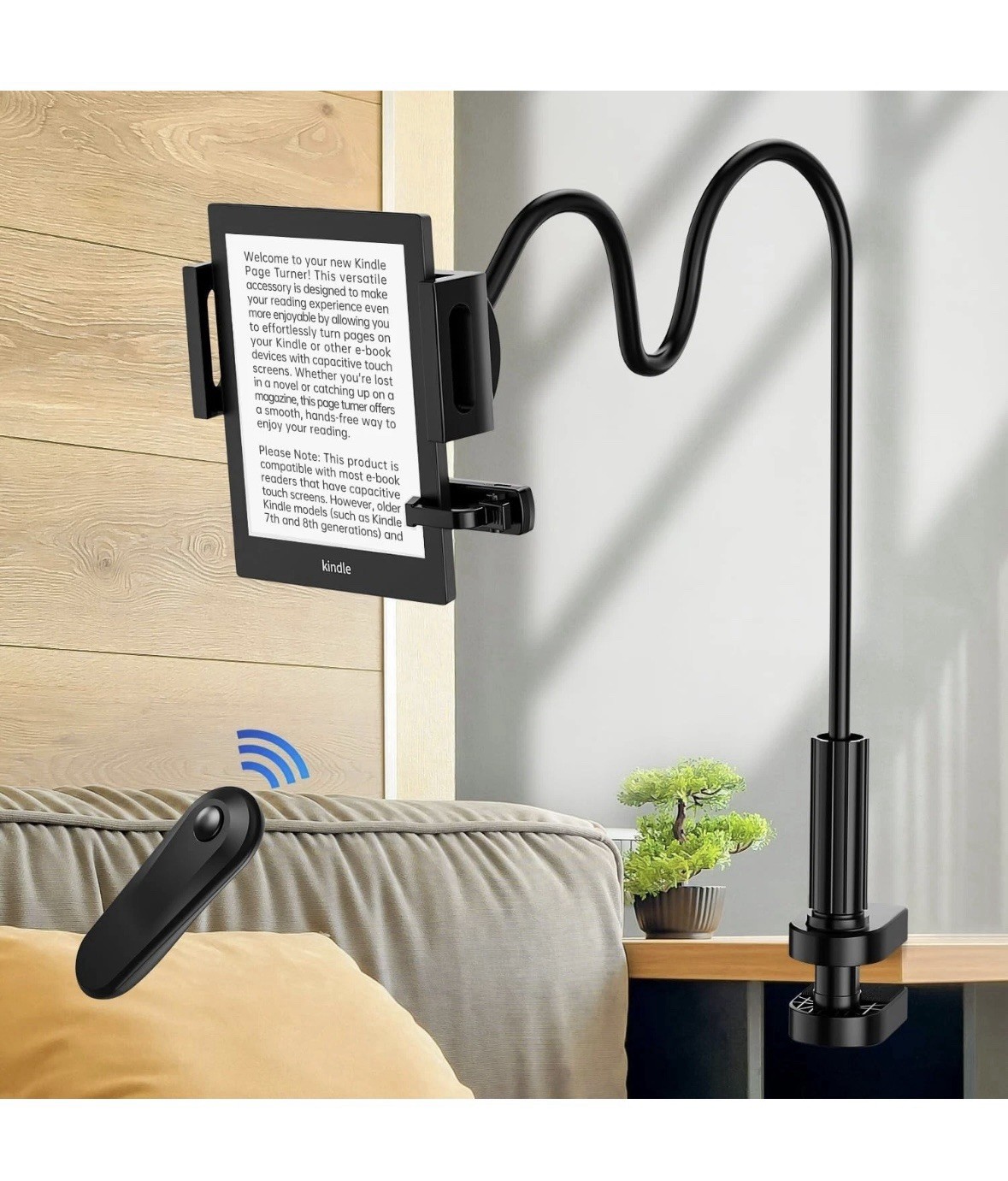 Tablet Holder with Page Turner for Kindle Reading in Bed Adjustable Kindle Paper