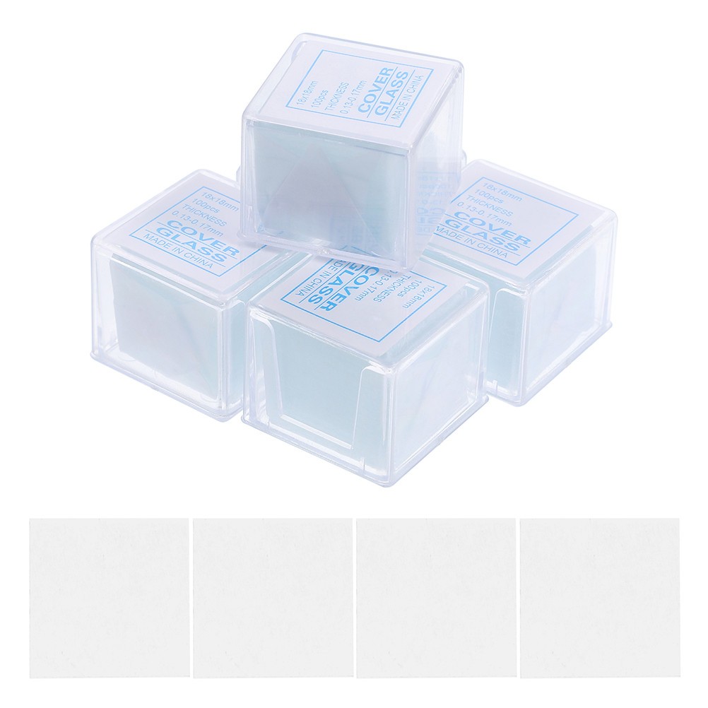 500Pcs Reusable Glass Cover Slips Microscope Slides Kit for Lab Specimen Prep