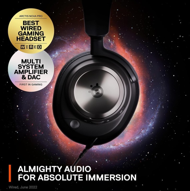 SteelSeries Arctis Nova Pro Wired Headset, Black