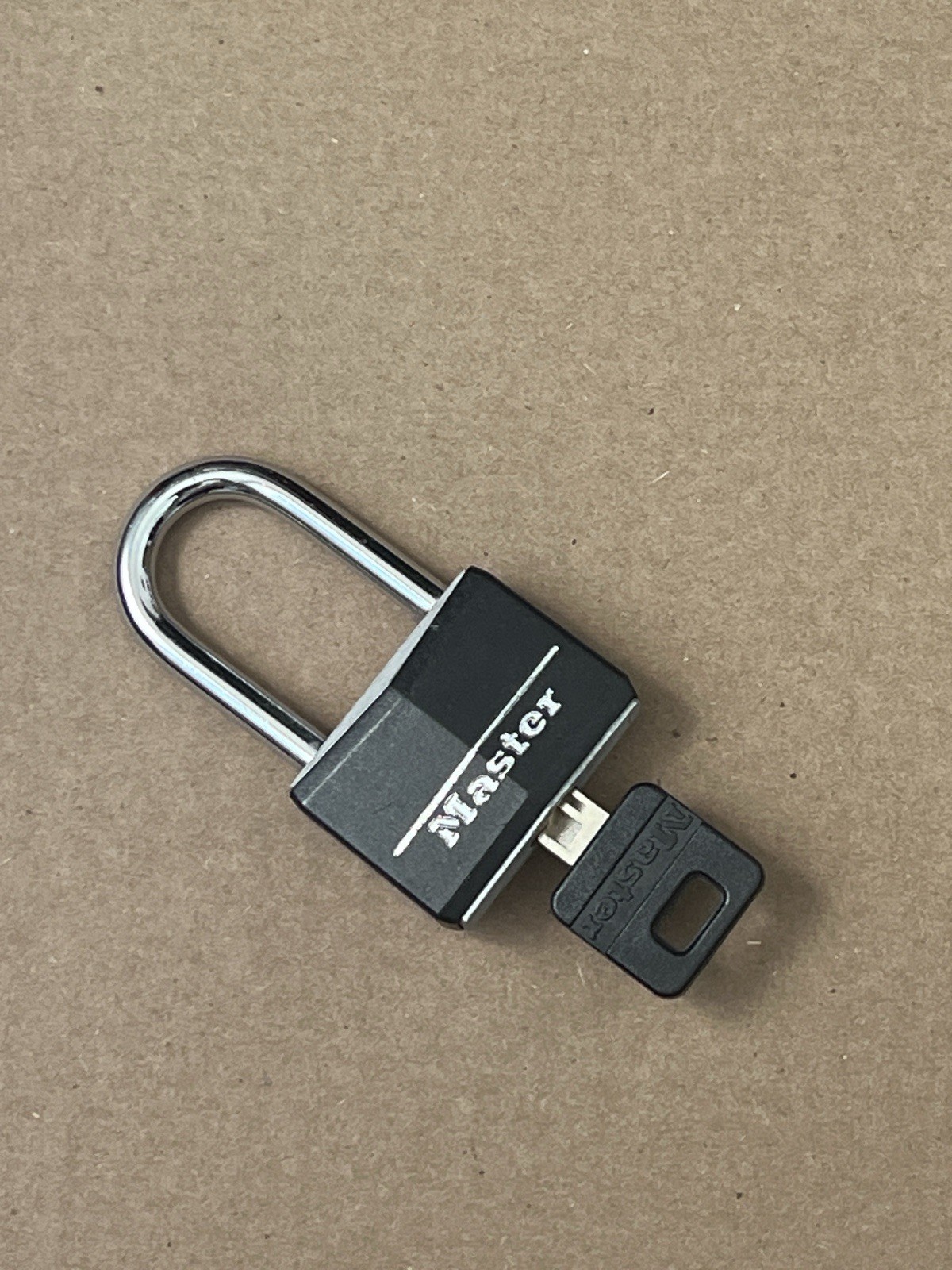 Master Lock Keyed Padlock Black Steel Shackle Outdoor Shed Locker Gate