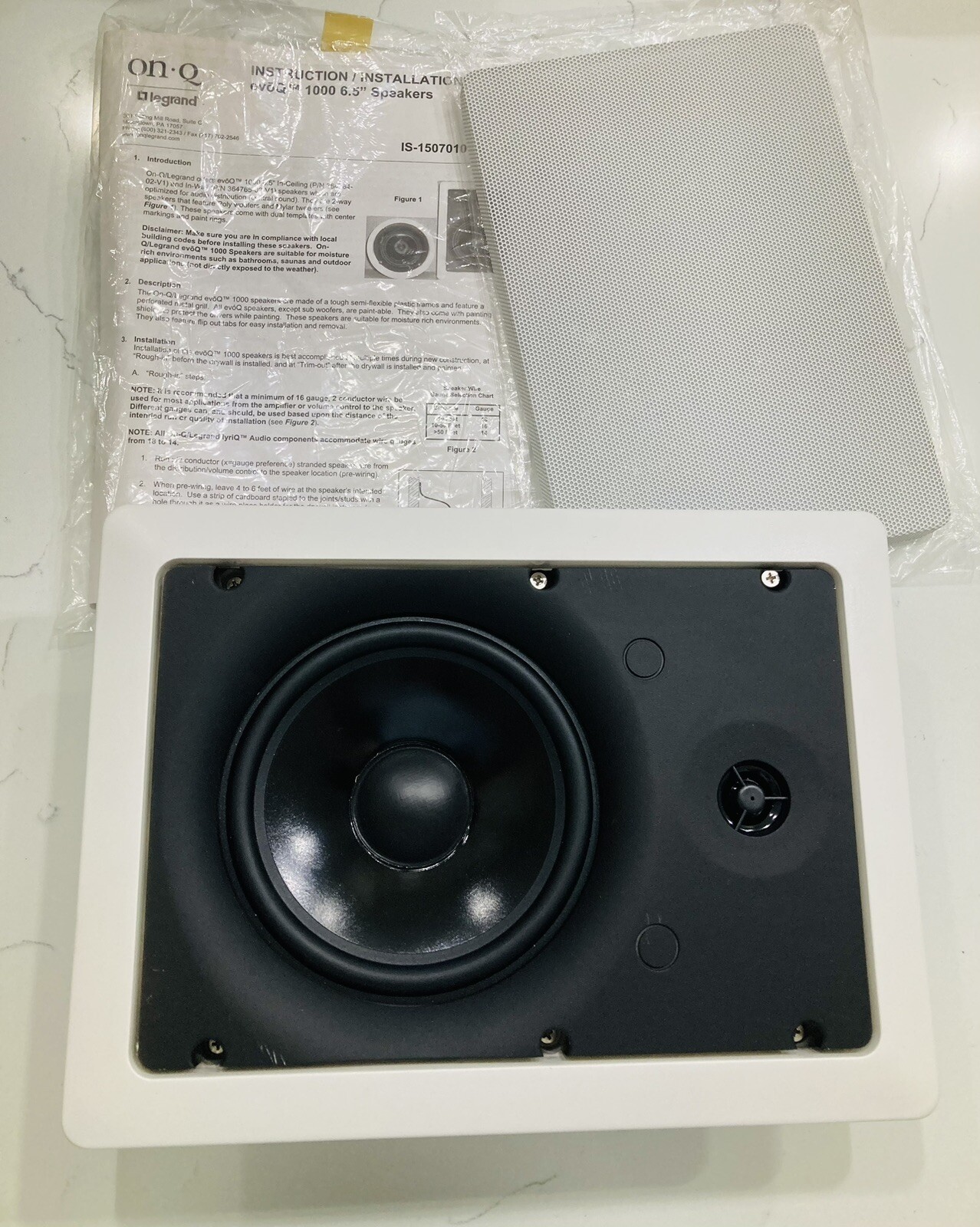 On-Q Model MS1651 1000 Series 6.5” In-Wall Speaker