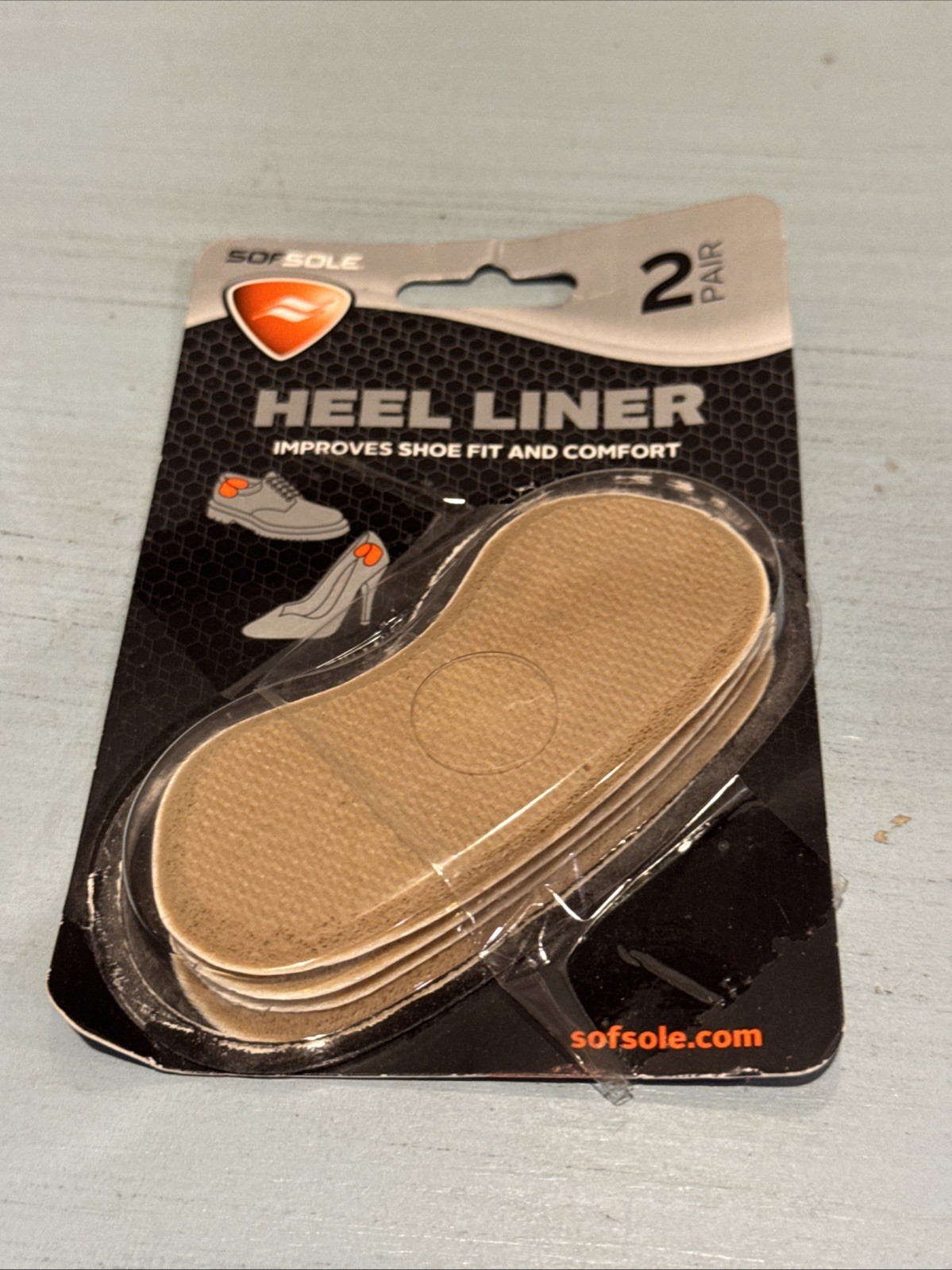 Sof Sole Heel Liner Cushions for Improved Shoe Fit and Comfort, 2 Pair