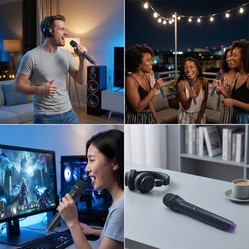 Microphone Prop - Realistic Plastic Mic for Karaoke Practice, Speech Training