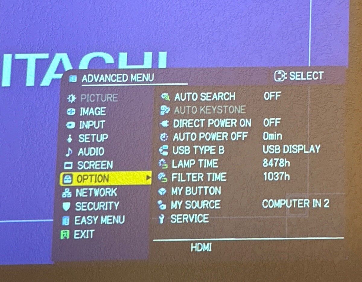 Hitachi CP-WX4021N 3LCD Projector - 8,478 Hours