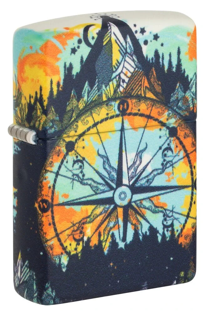 Zippo 49805, Compass Design, 540 Color Process-2 Sided, Glow in the Dark