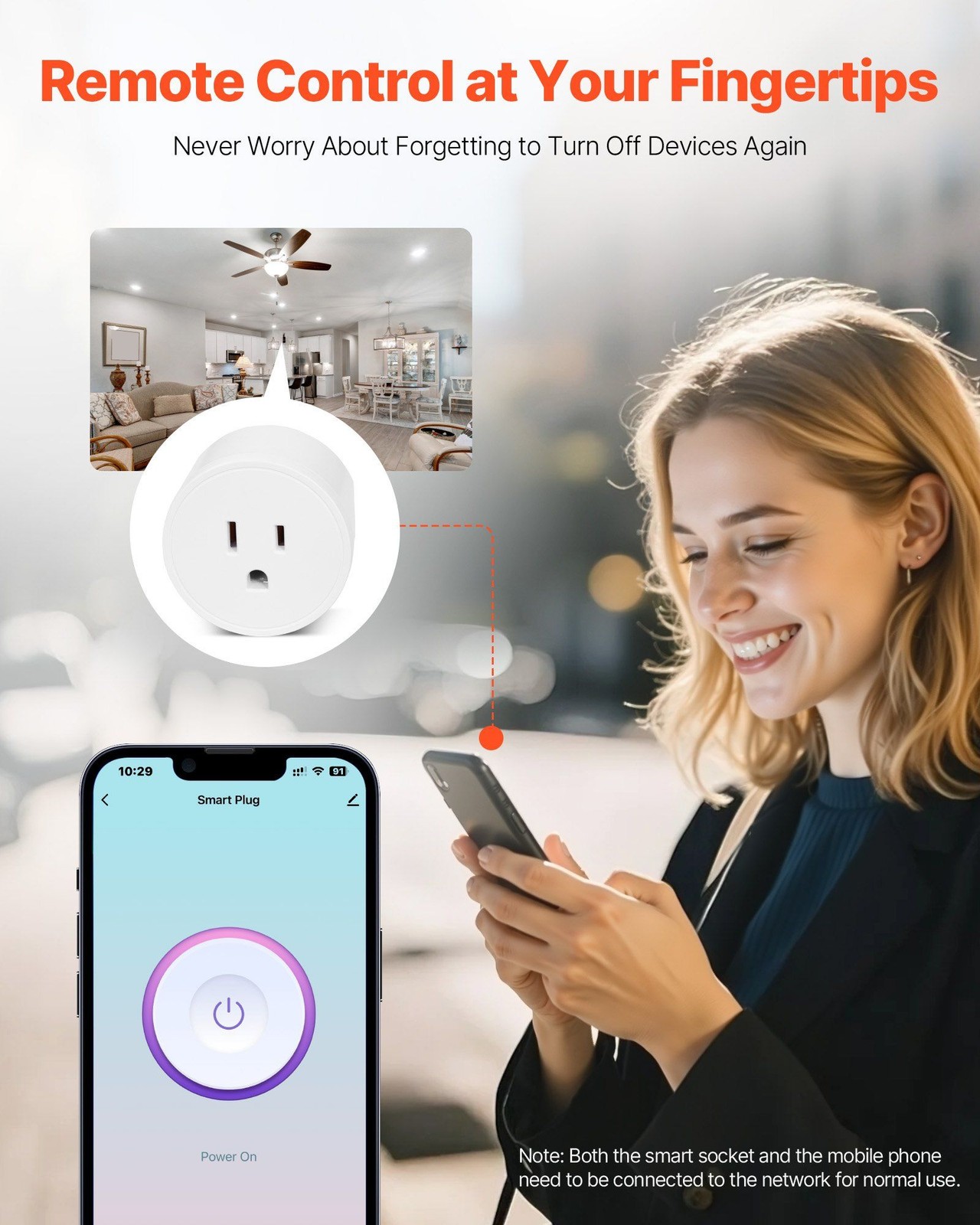 15A 1800W WiFi Smart Plug White 4 Pack App Remote Timer Scheduling Voice Ready