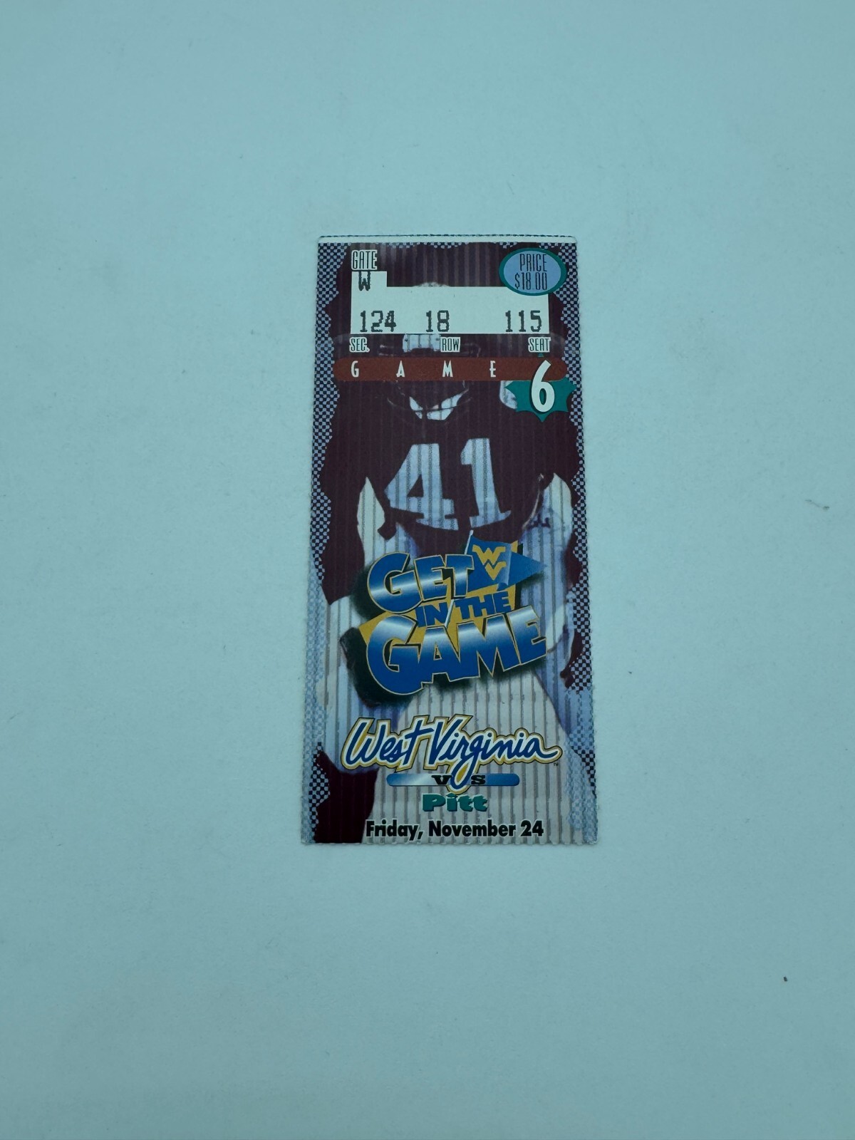 1995 West Virginia Mountaineers Pitt Football Ticket Aaron Beasley Last Game