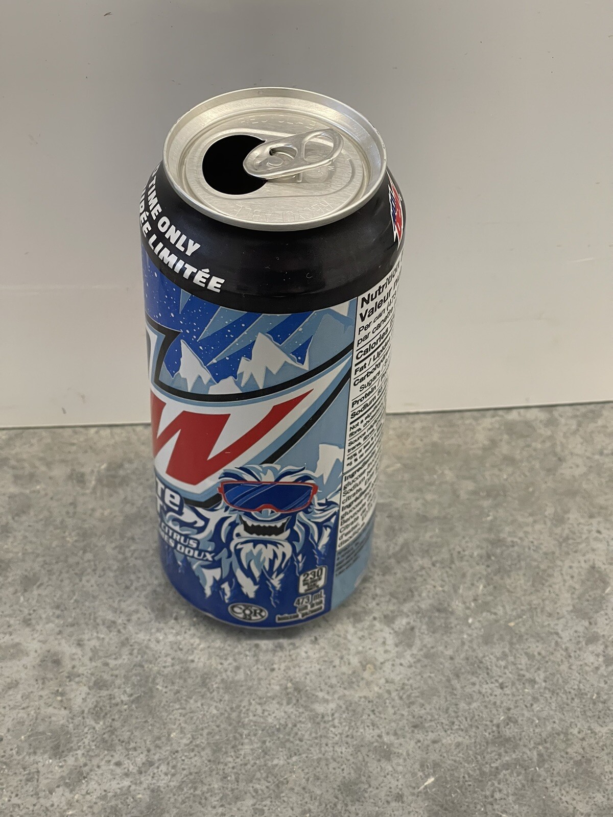 Mountain Dew White Out Canada 🇨🇦 EMPTY 16 oz Can