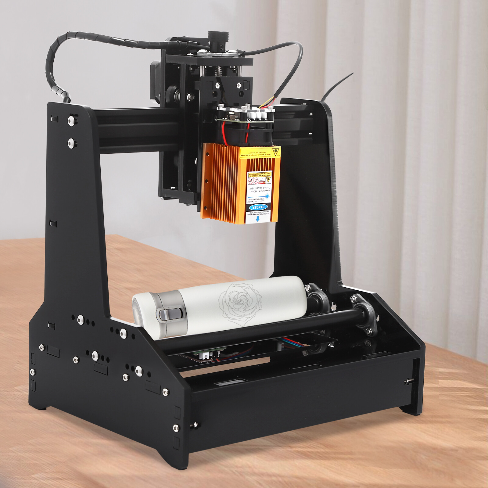 15W Cylindrical Laser Engraving Machine Desktop Metal Engraver Printing Portable