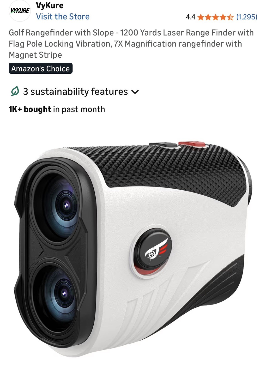 Golf Rangefinder with Slope - 1200 Yards Laser Range Finder with Flag Pole
