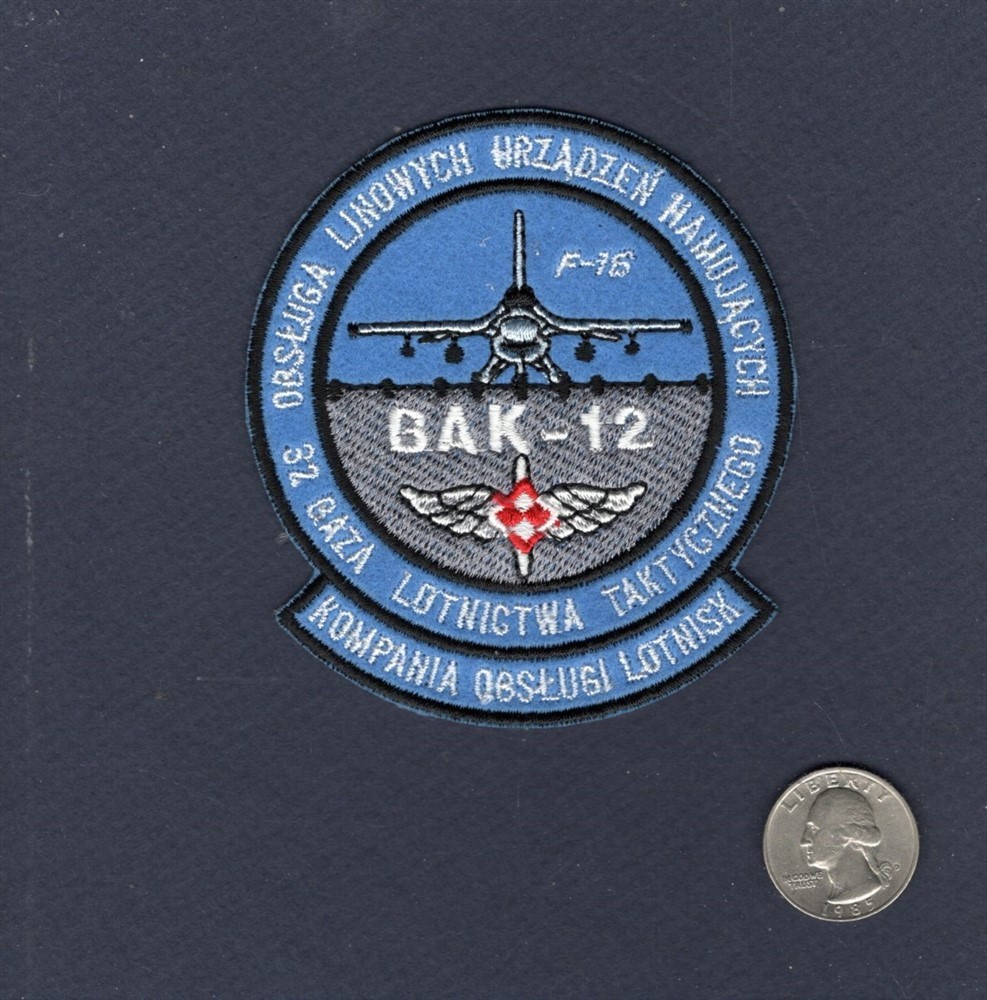 32 TACTICAL Air Base BAK-12 Polish AF Air Force F-16 FALCON Squadron Patch