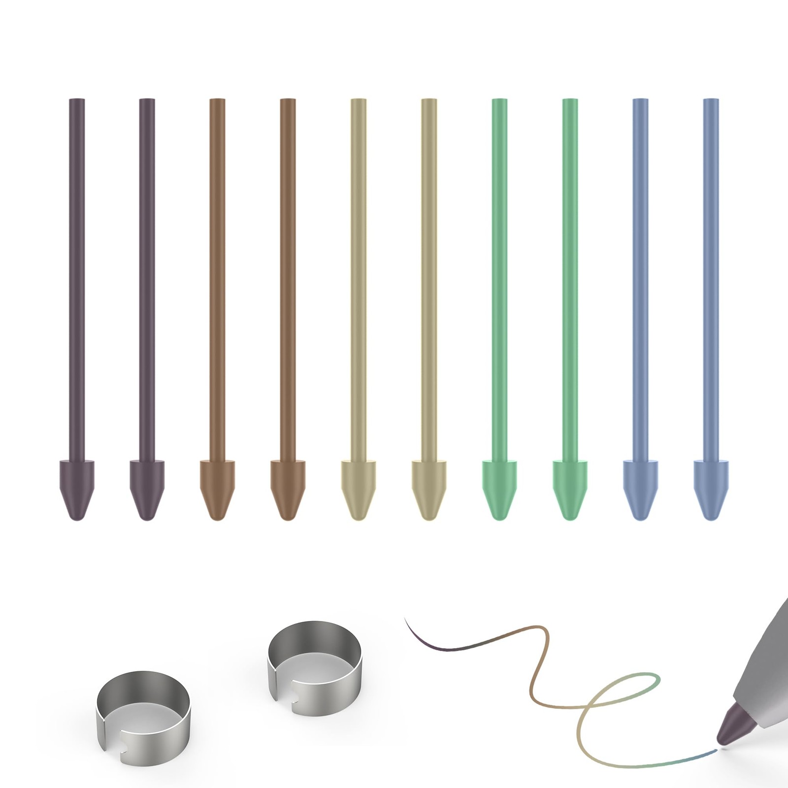 Colored Plastic/Metal Tips Replacement for Samsung Galaxy 10 Plastic Colors