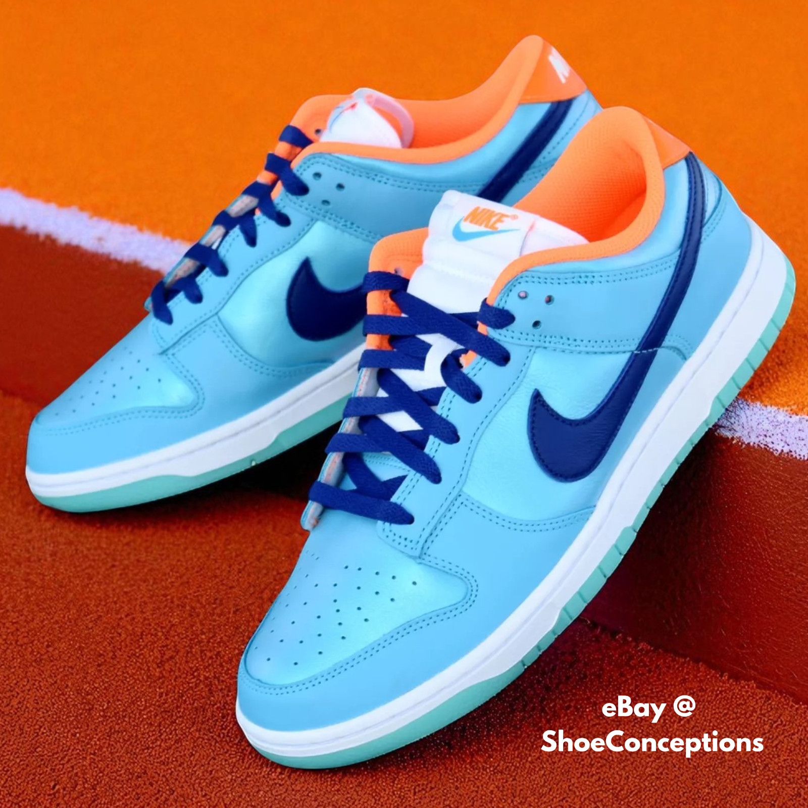 Nike Dunk Low SE Baltic Blue White Total Orange HQ1538-416 Men's NEW