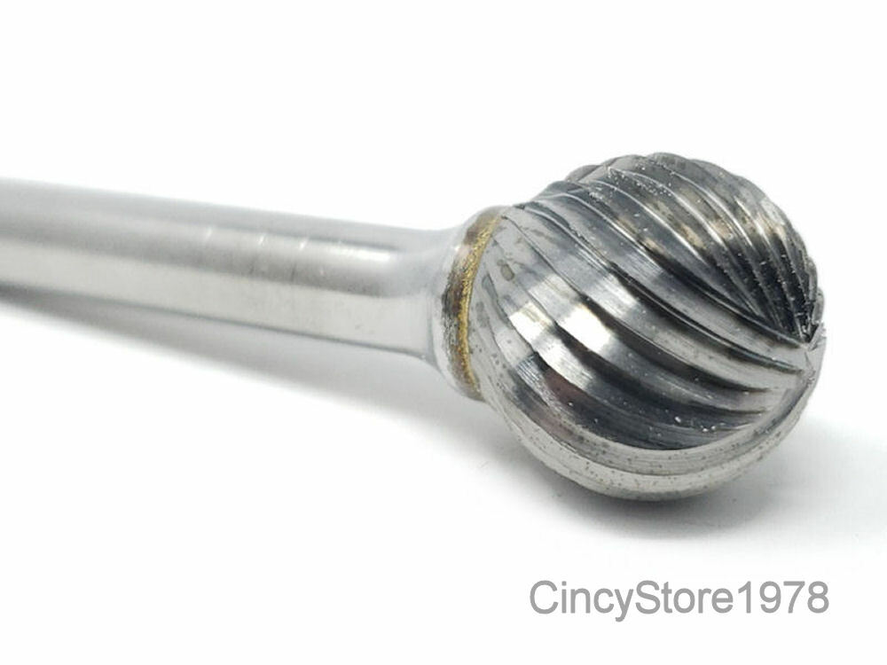 SD6S Ball Shape Tungsten Carbide Burr Bur Cutting Tool Die Grinder Bit 1/4" NEW