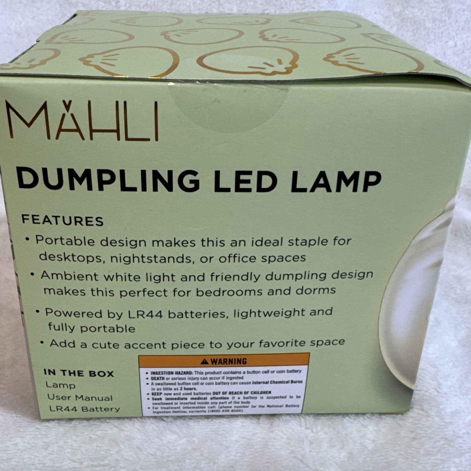 Mahli Dumpling LED Lamp Battery Powered Ambient Light Fun Functional Cute Decor