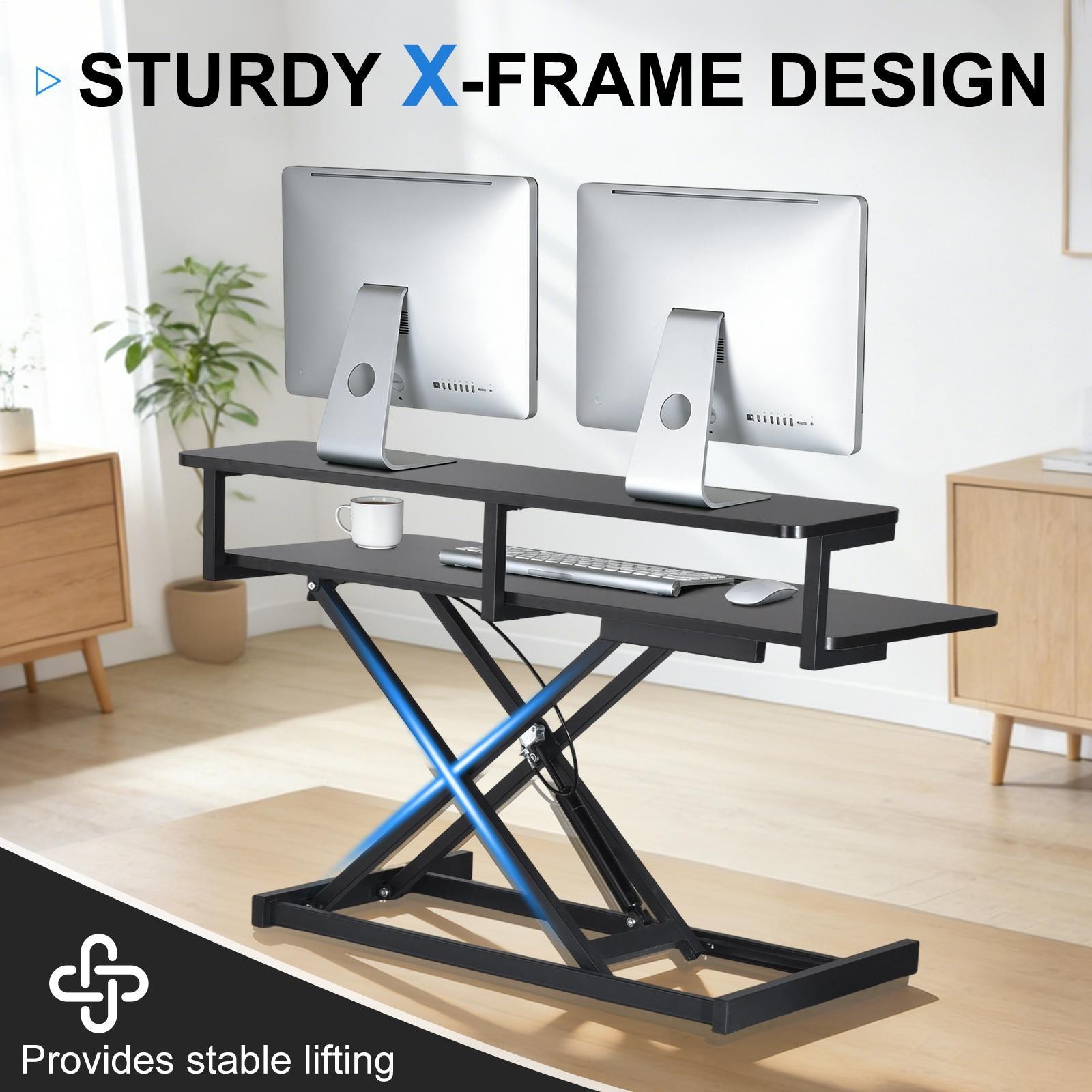 37 inches Height Adjustable Home Office Desk Converter Computer Desk Riser