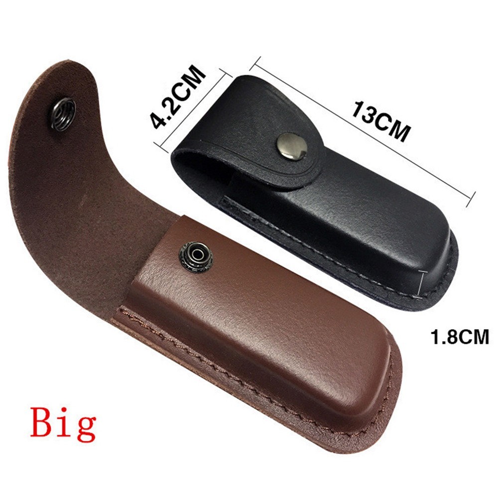 Leather Sheath For Folding Tools Pocket Knife Pouch with Belt loop Case New U [