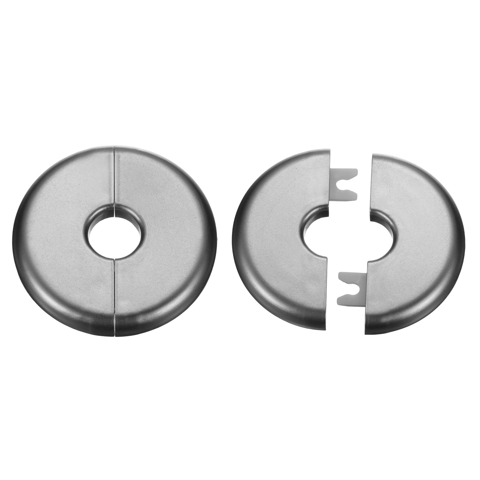2pcs Wall Split Flange 17mm/0.7" Self-Adhesive Plumbing Cover Plates, Gray