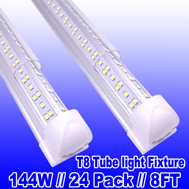 24PCS 8FT LED Tube Light Bulbs 144w 6500K 8 FOOT LED Shop Light Fixture 18000LM