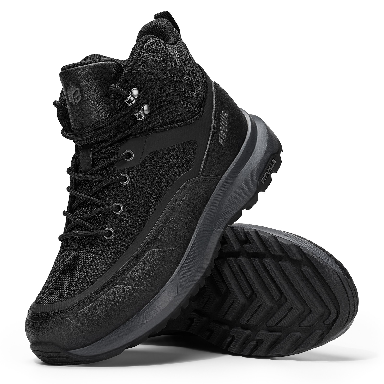 FitVille Mens Extra Wide Walking Hiking Boots Outdoor Trekking Trails Sneakers