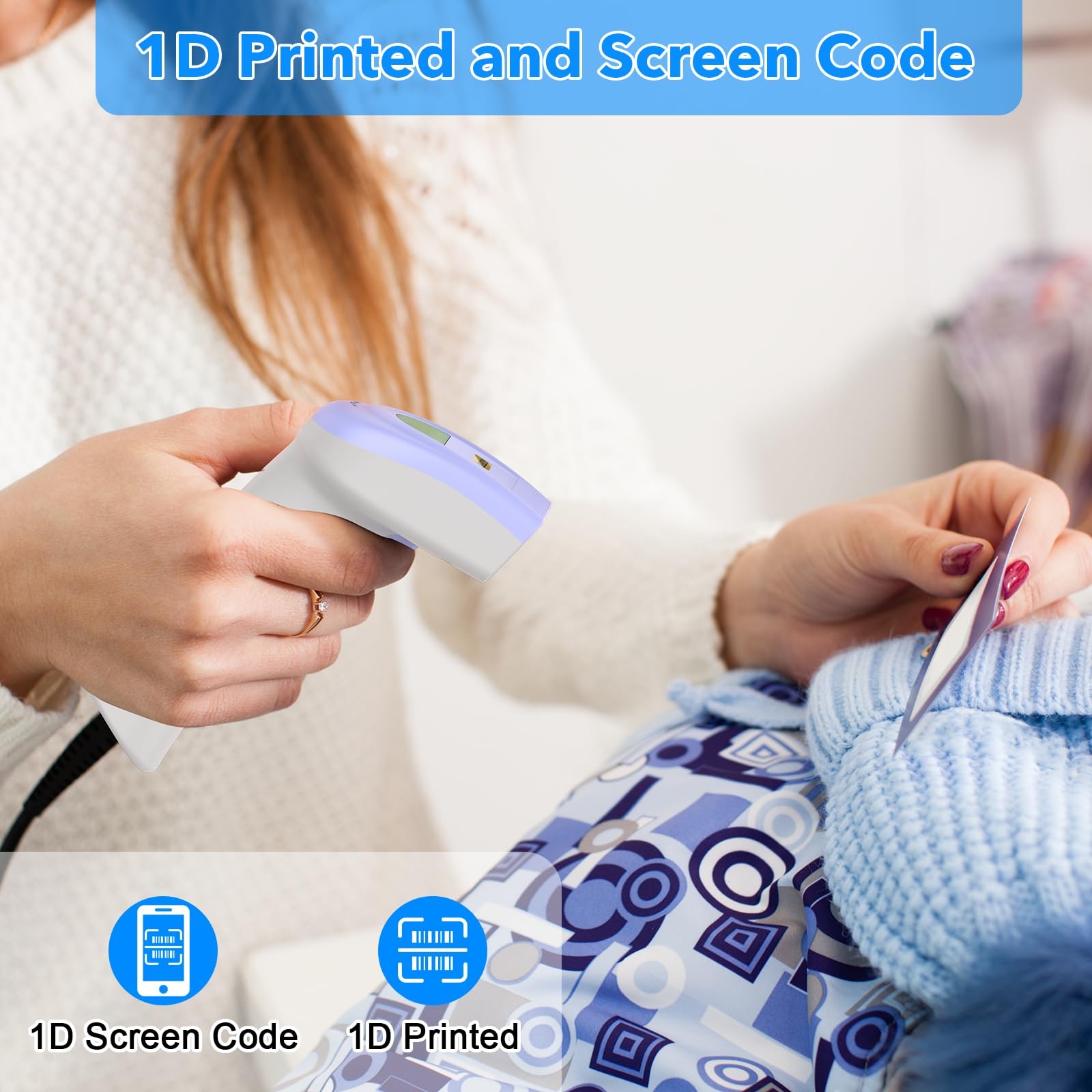 USB 1D Barcode Scanner Handheld Wired CCD Laser Reader Screen Scan UPC POS