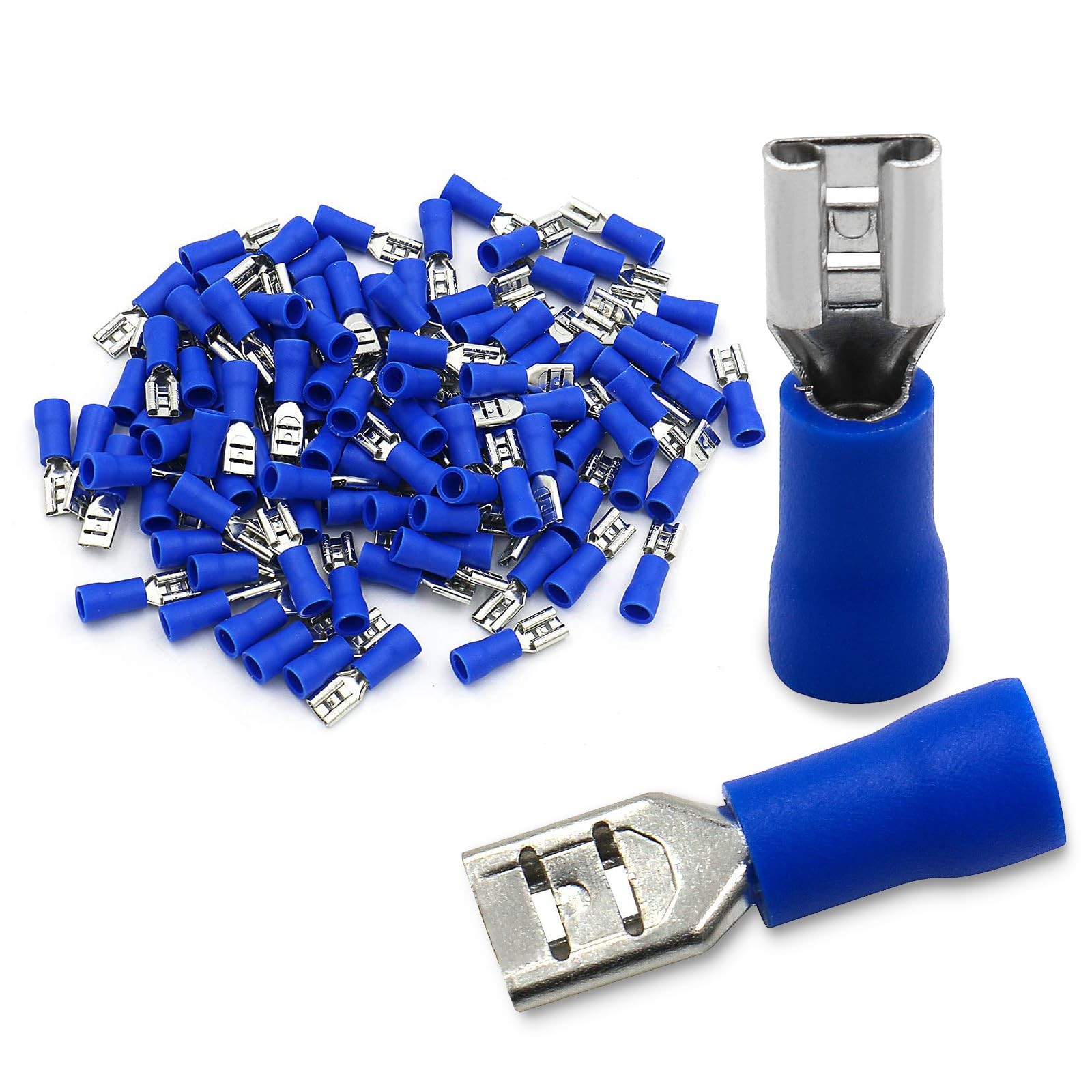 200-Pack 0.187" Female Quick Disconnect Spade Terminals 16-14 AWG 4.8mm 3/16 ...